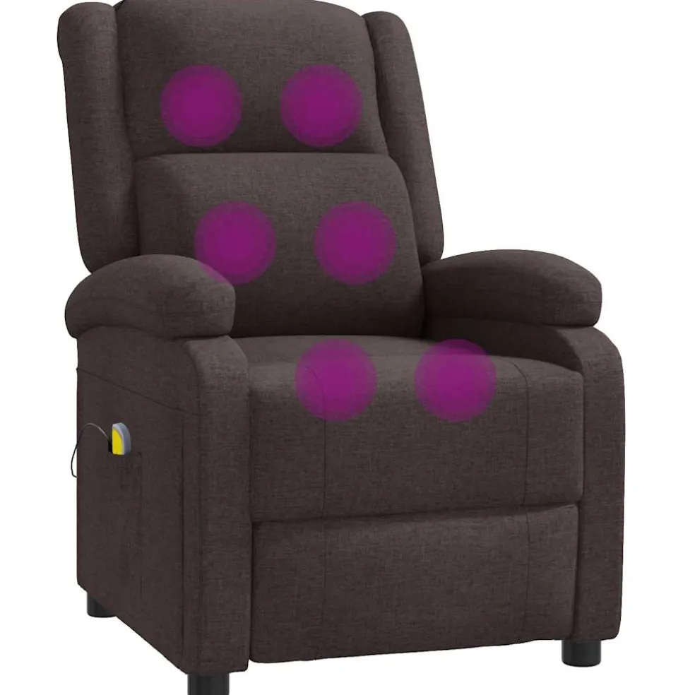 vidaXL Massagestoel stof donkerbruin