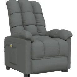 vidaXL Massagestoel stof donkergrijs
