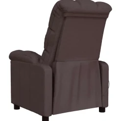 vidaXL Massagestoel stof donkerbruin