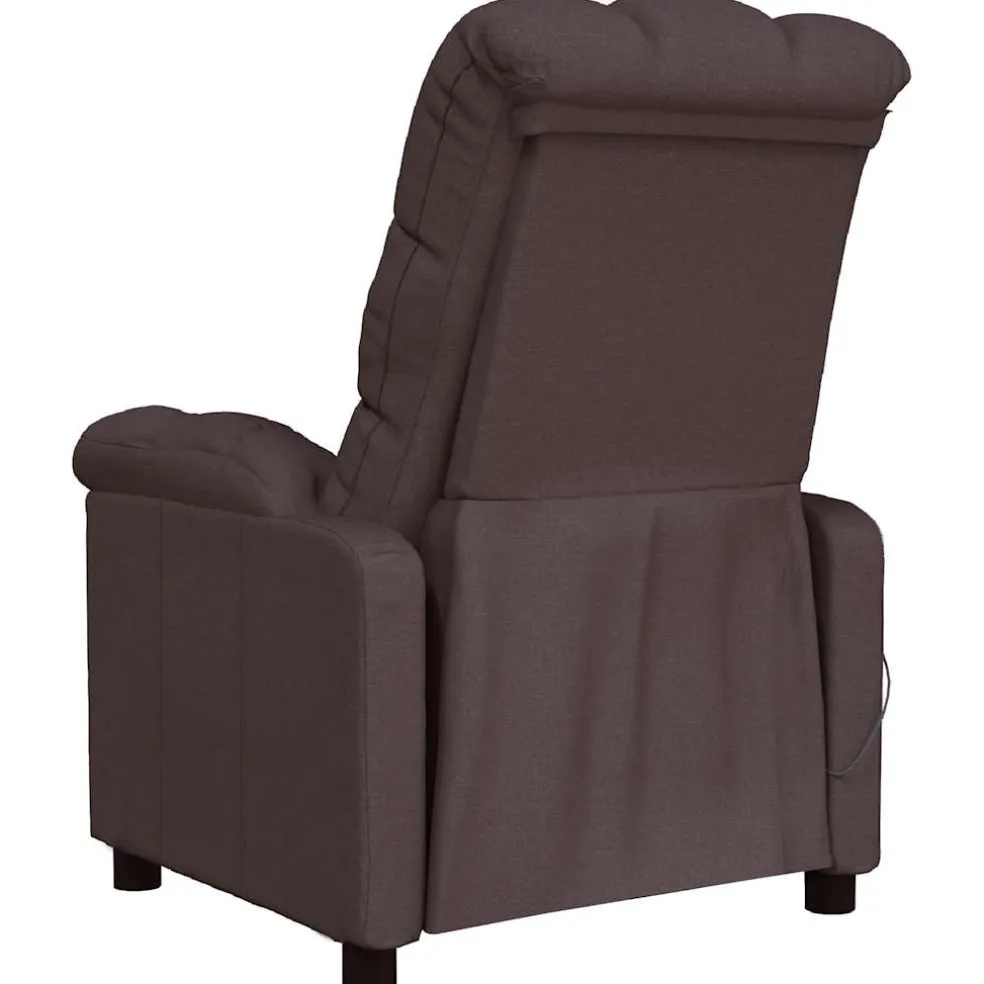 vidaXL Massagestoel stof donkerbruin