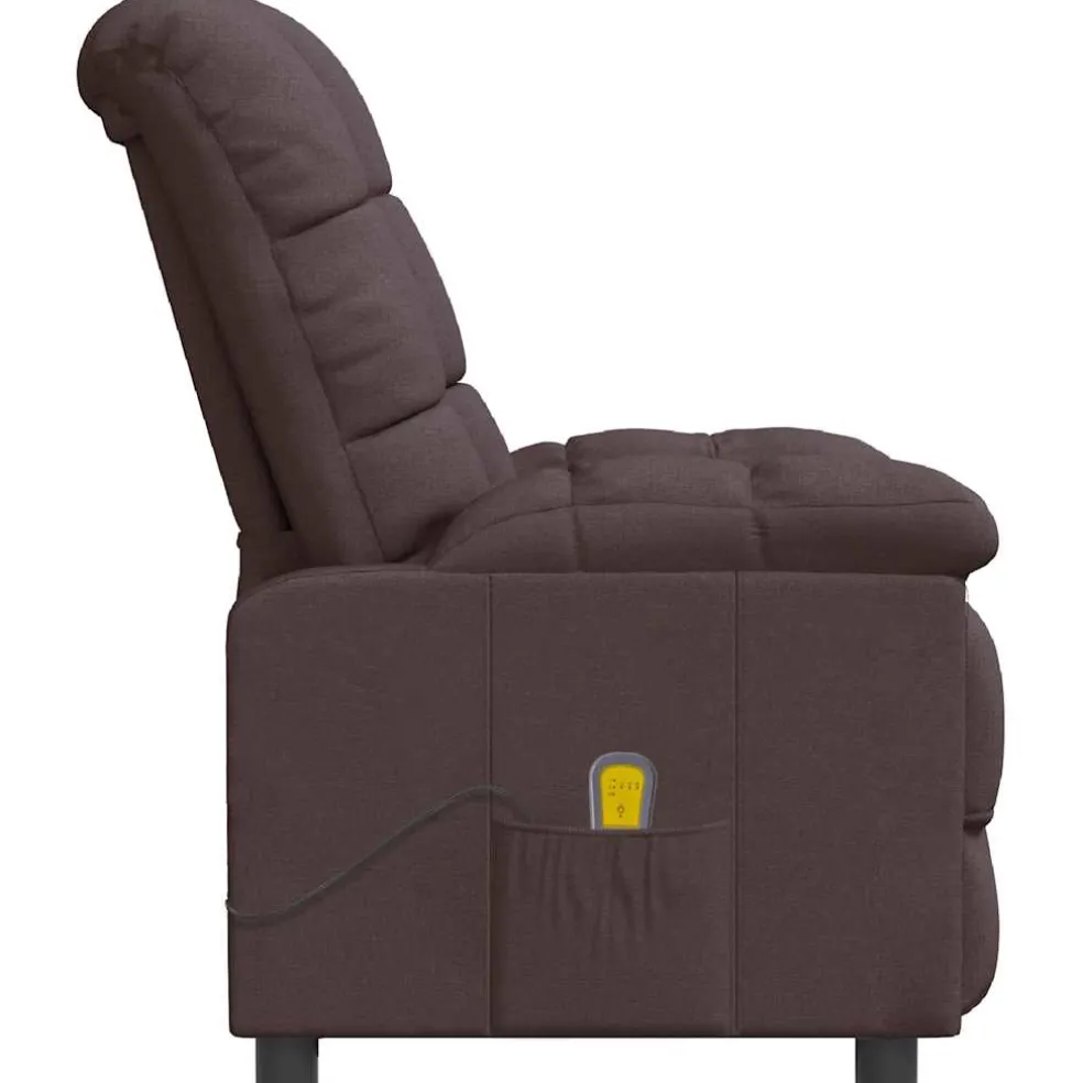 vidaXL Massagestoel stof donkerbruin