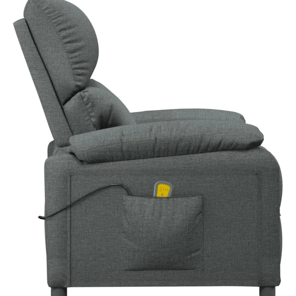 vidaXL Massagestoel stof donkergrijs