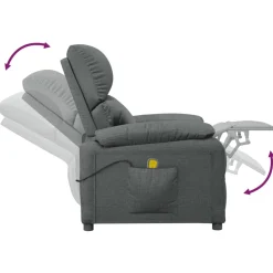 vidaXL Massagestoel stof donkergrijs
