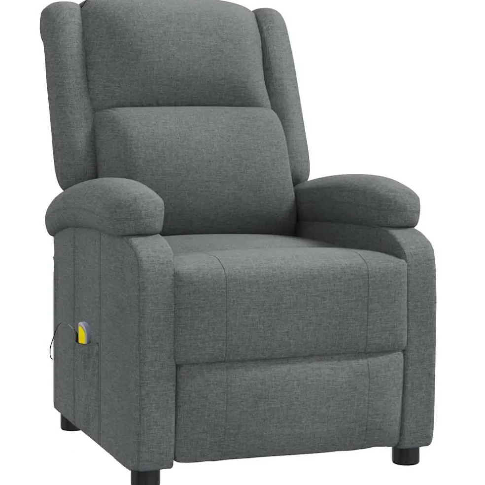 vidaXL Massagestoel stof donkergrijs