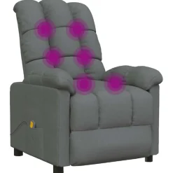 vidaXL Massagestoel stof donkergrijs