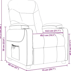 vidaXL Massagestoel stof donkerbruin