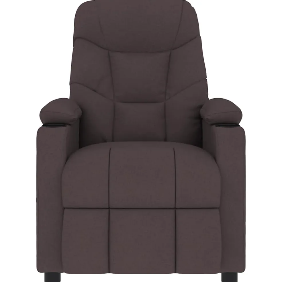 vidaXL Massagestoel stof donkerbruin