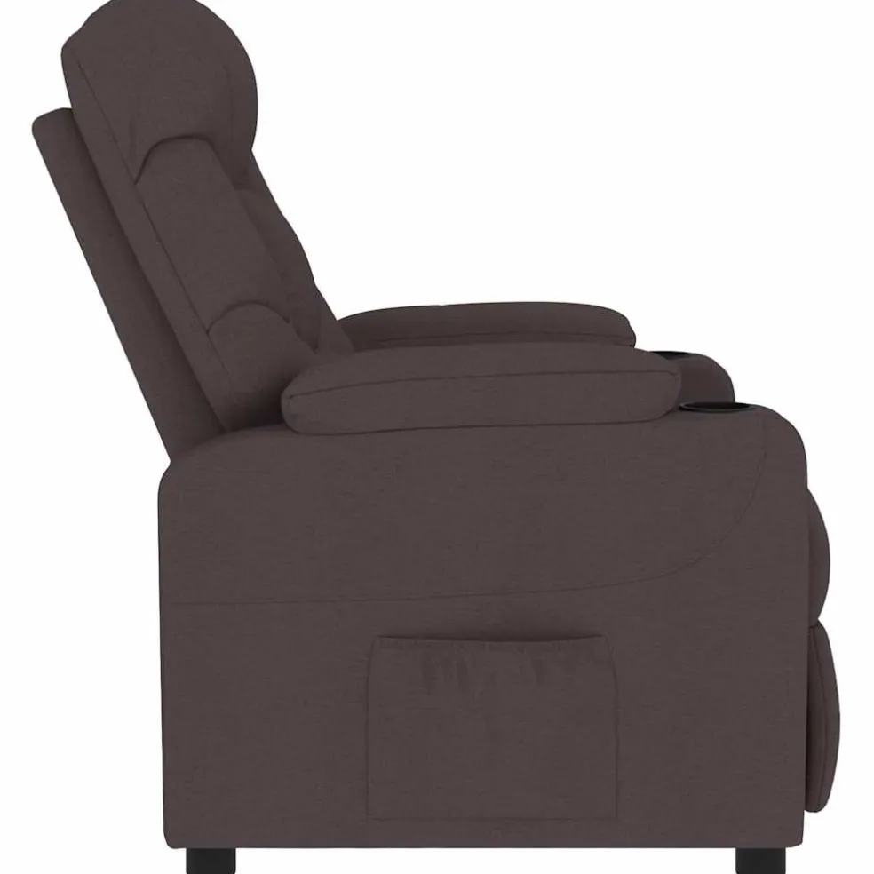 vidaXL Massagestoel stof donkerbruin