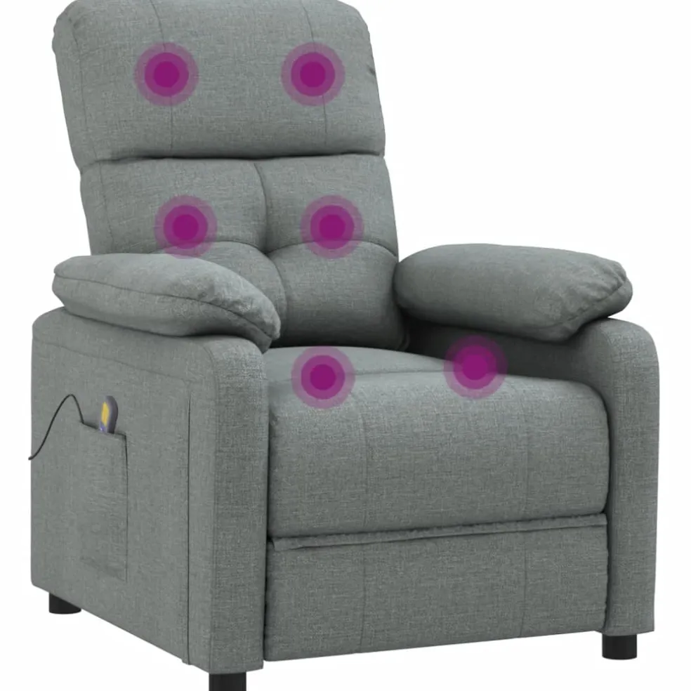 vidaXL Massagestoel stof donkergrijs