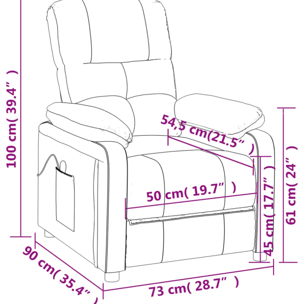 vidaXL Massagestoel stof donkergrijs