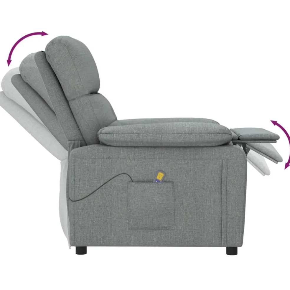 vidaXL Massagestoel stof donkergrijs