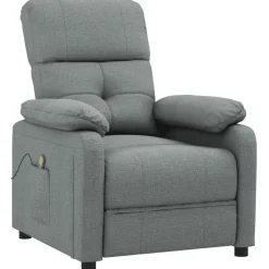 vidaXL Massagestoel stof donkergrijs