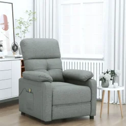 vidaXL Massagestoel stof donkergrijs