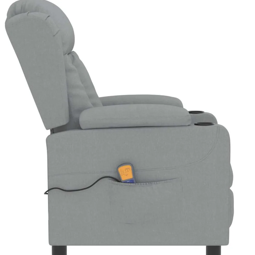 vidaXL Massagestoel stof lichtgrijs