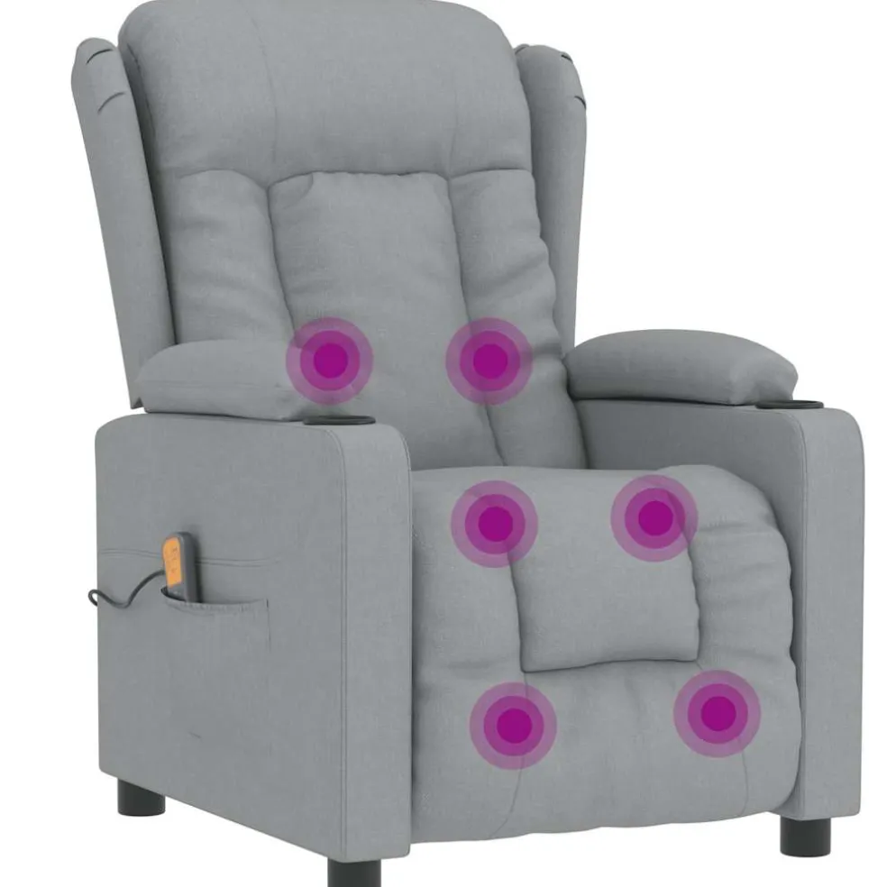 vidaXL Massagestoel stof lichtgrijs
