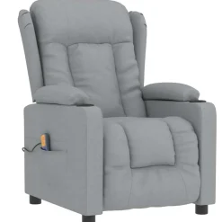 vidaXL Massagestoel stof lichtgrijs