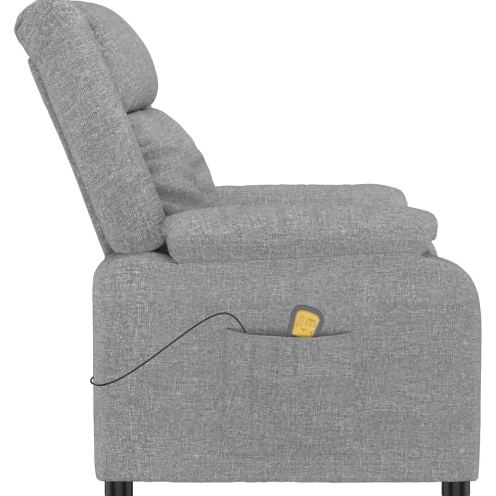 vidaXL Massagestoel stof lichtgrijs
