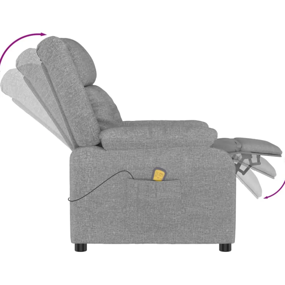 vidaXL Massagestoel stof lichtgrijs