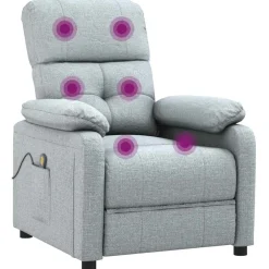 vidaXL Massagestoel stof lichtgrijs