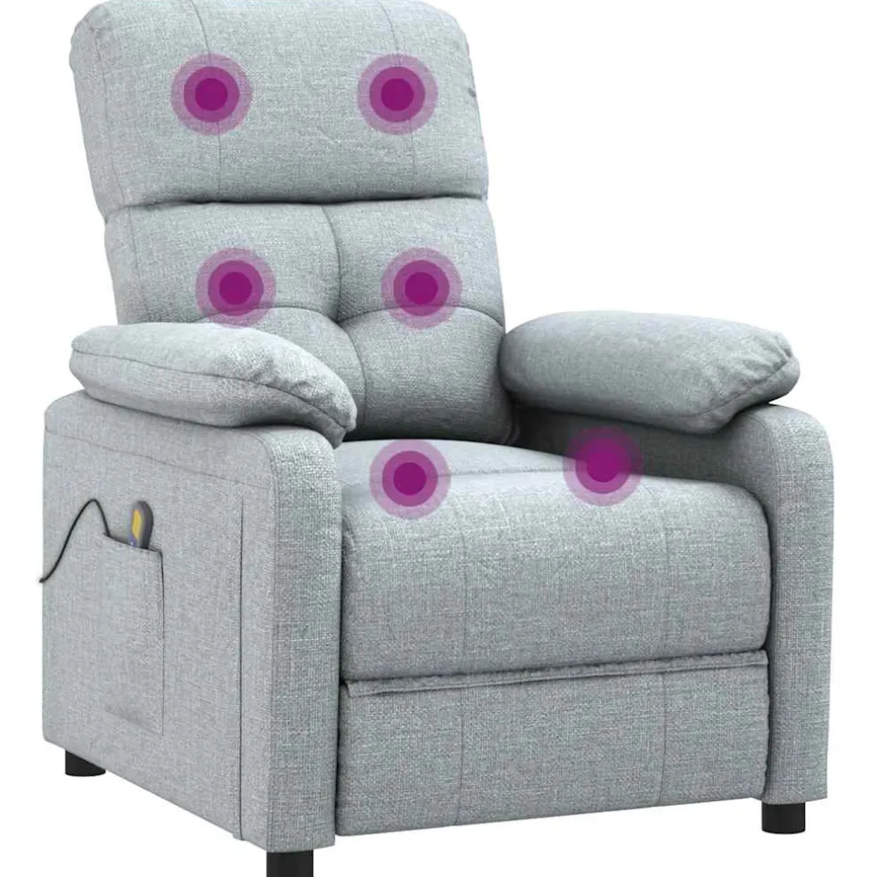 vidaXL Massagestoel stof lichtgrijs