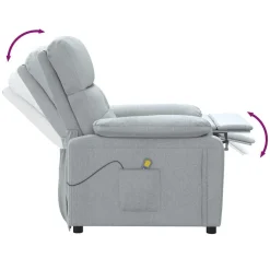 vidaXL Massagestoel stof lichtgrijs