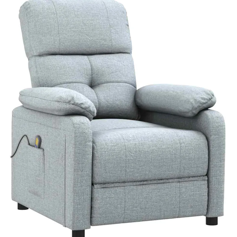 vidaXL Massagestoel stof lichtgrijs