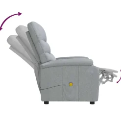 vidaXL Massagestoel stof lichtgrijs