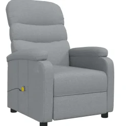 vidaXL Massagestoel stof lichtgrijs