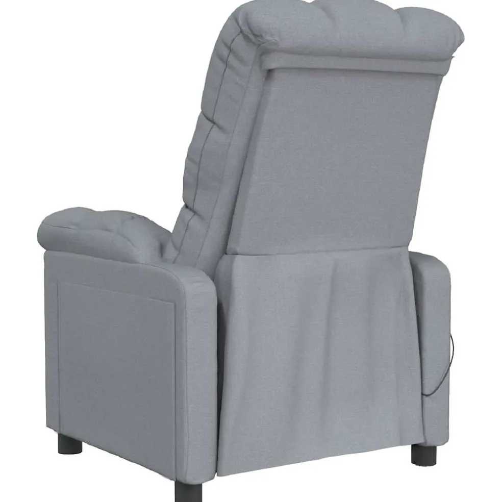 vidaXL Massagestoel stof lichtgrijs