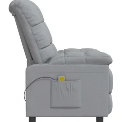 vidaXL Massagestoel stof lichtgrijs