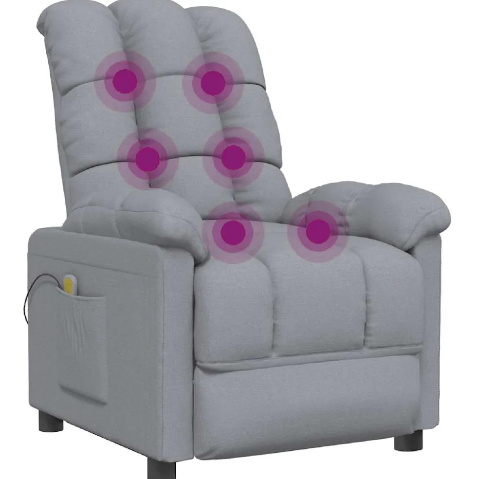 vidaXL Massagestoel stof lichtgrijs
