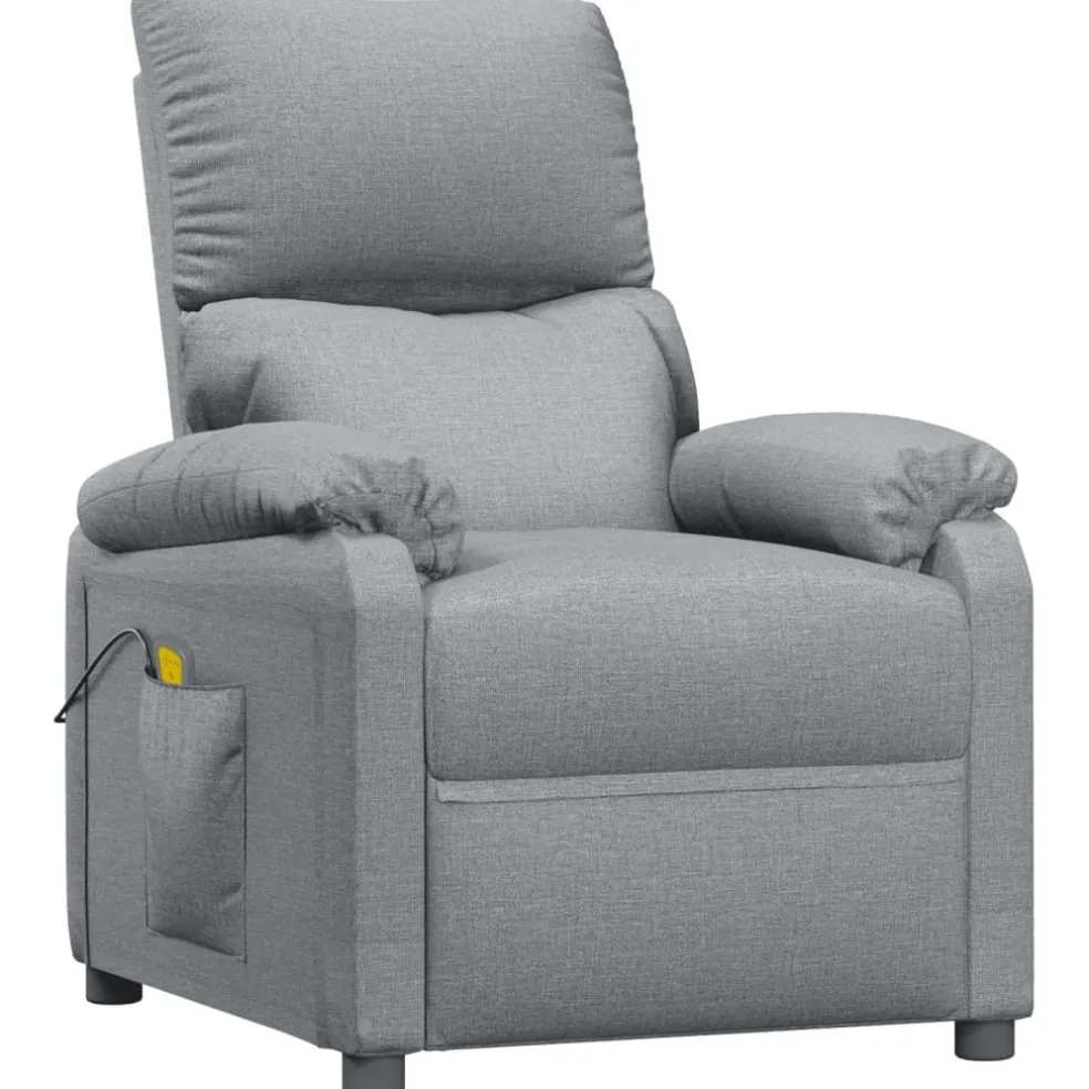 vidaXL Massagestoel stof lichtgrijs