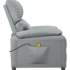 vidaXL Massagestoel stof lichtgrijs