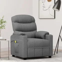 vidaXL Massagestoel stof lichtgrijs