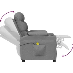 vidaXL Massagestoel stof lichtgrijs