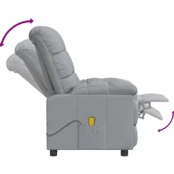 vidaXL Massagestoel stof lichtgrijs