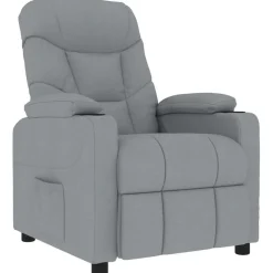 vidaXL Massagestoel stof lichtgrijs