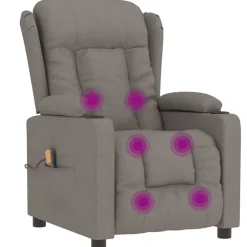 vidaXL Massagestoel stof taupe