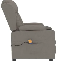 vidaXL Massagestoel stof taupe