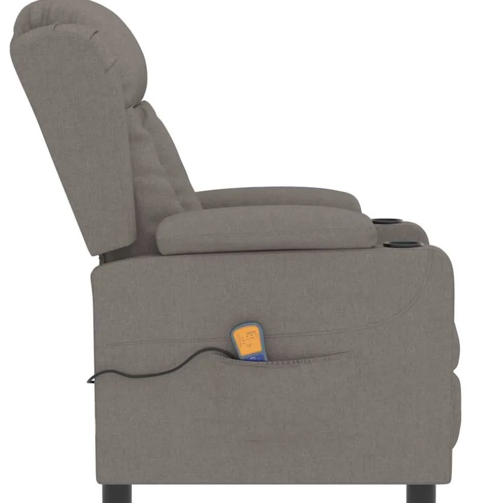 vidaXL Massagestoel stof taupe