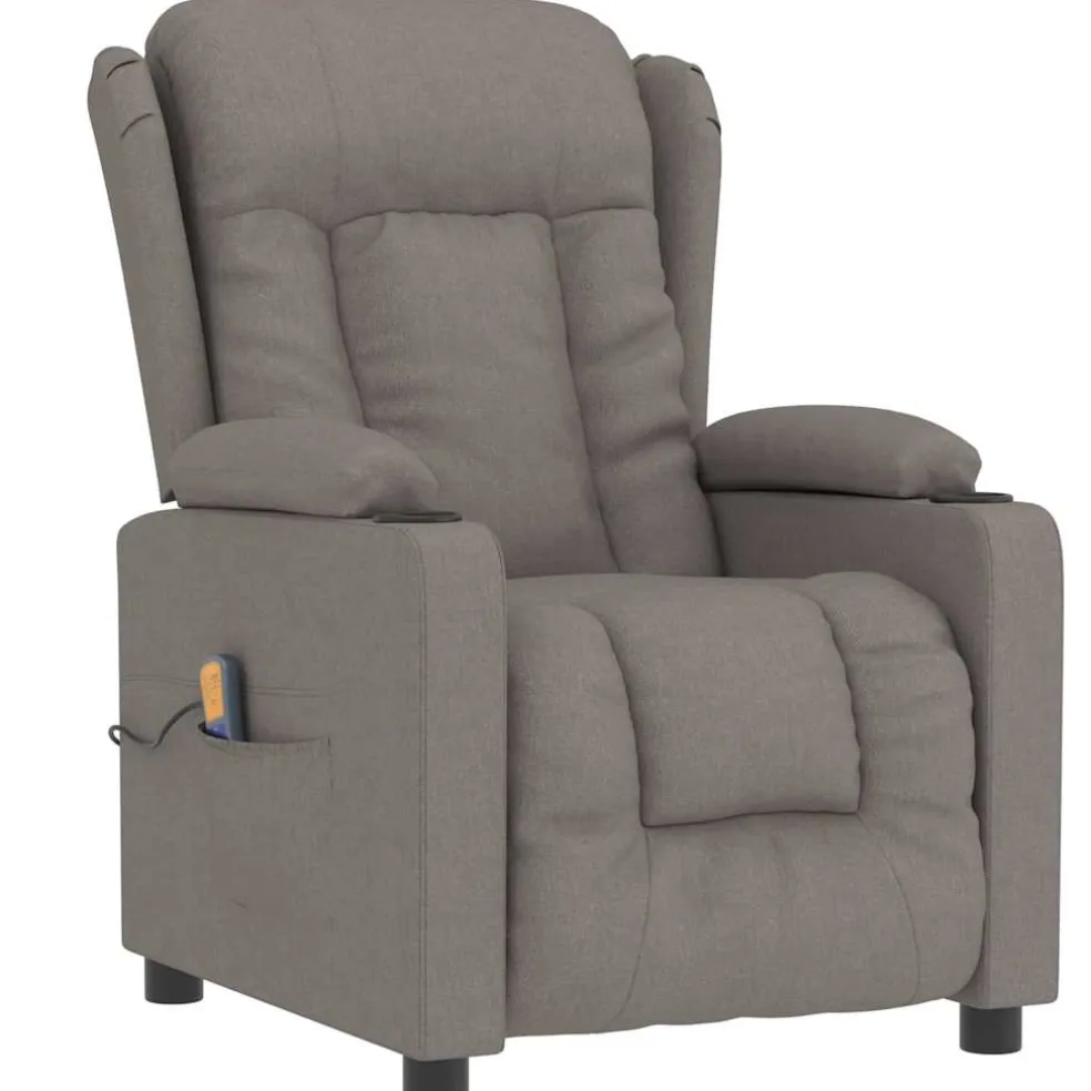 vidaXL Massagestoel stof taupe