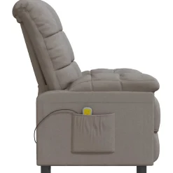 vidaXL Massagestoel stof taupe
