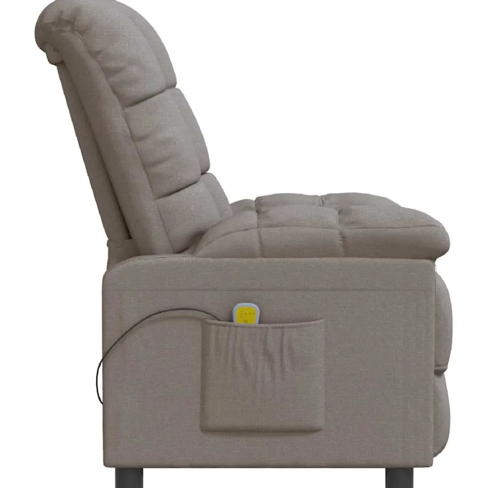 vidaXL Massagestoel stof taupe