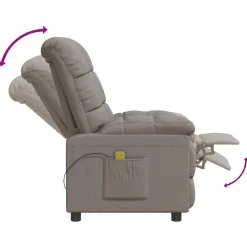 vidaXL Massagestoel stof taupe