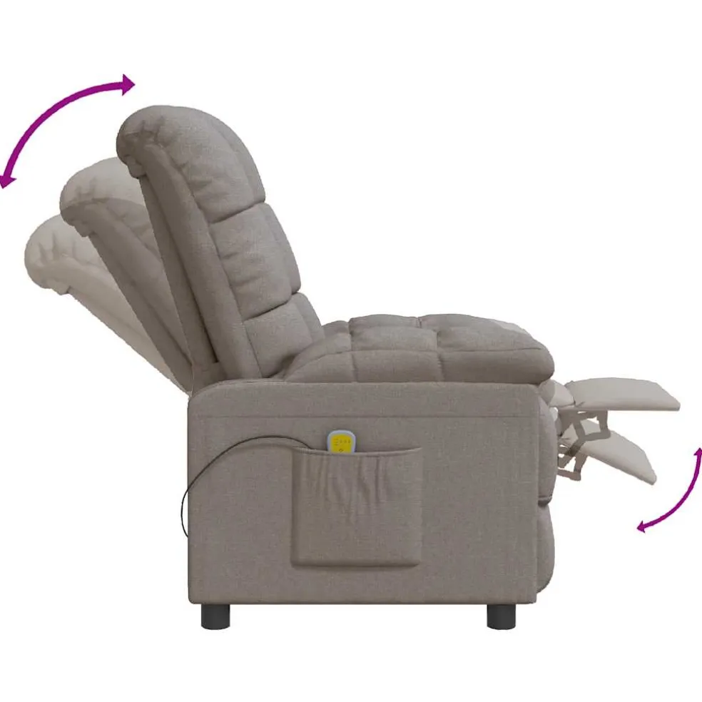 vidaXL Massagestoel stof taupe