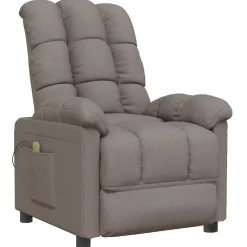 vidaXL Massagestoel stof taupe
