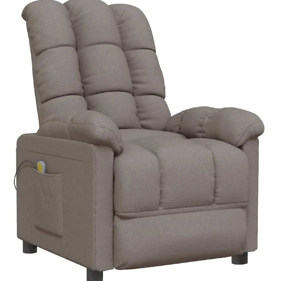 vidaXL Massagestoel stof taupe
