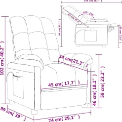 vidaXL Massagestoel stof taupe