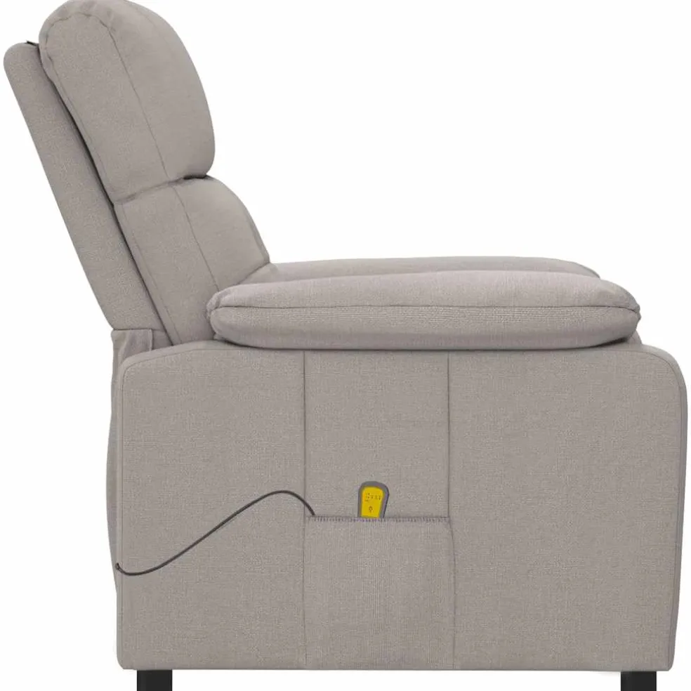 vidaXL Massagestoel stof taupe