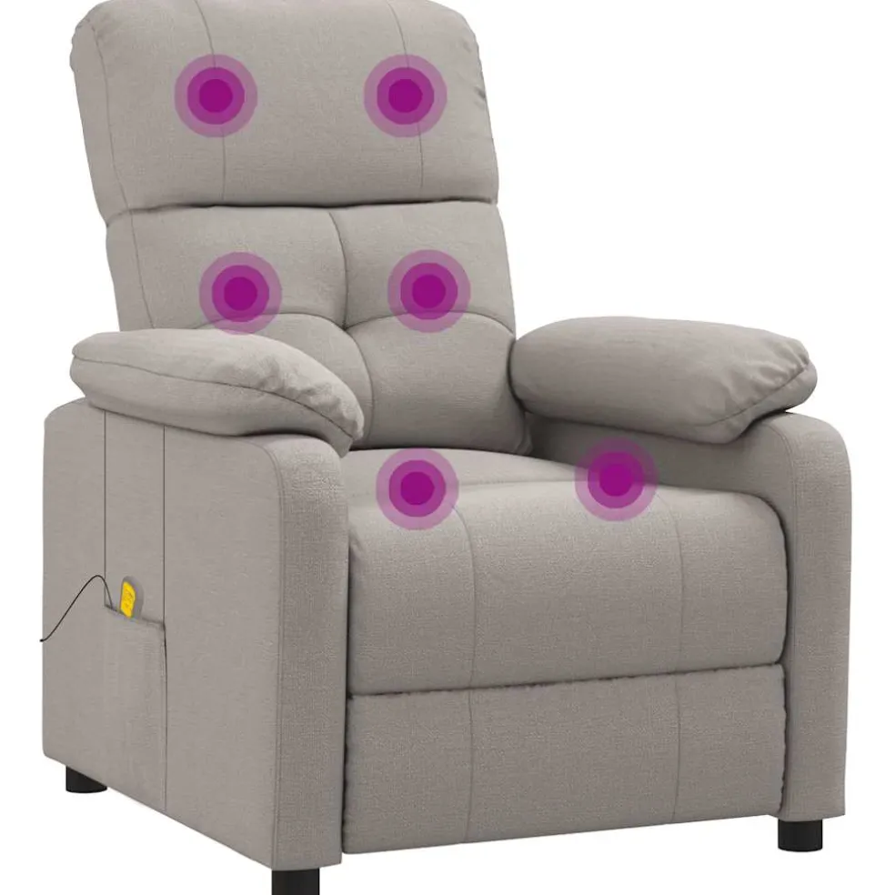 vidaXL Massagestoel stof taupe
